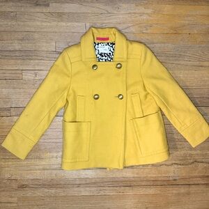 Crewcuts by J.Crew Mustard Yellow Wool Pea Coat for Kids